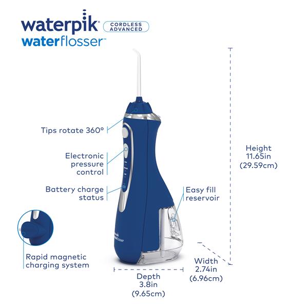 Blue Waterpik™ Cordless Advanced 2.0 Water Flosser - Image 2